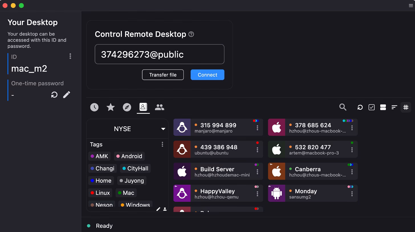 RustDesk v1.4.2 软件主界面
